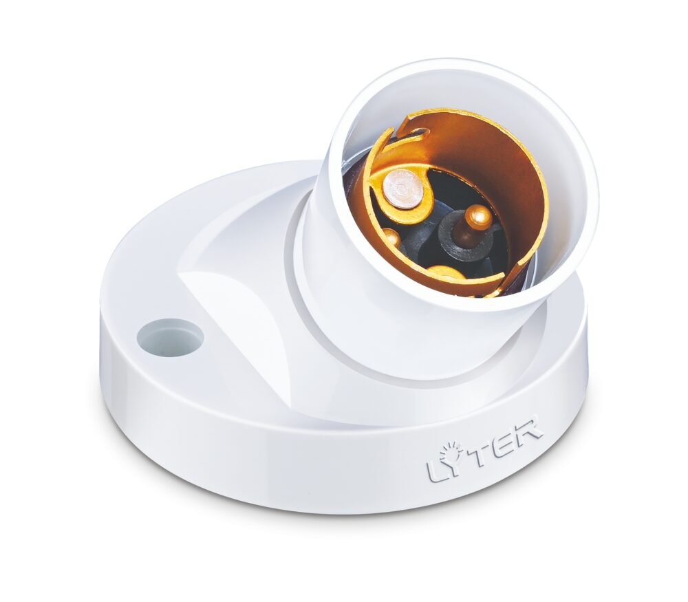 Lyter Ruby Angle Holder, model LR 1003, a high-quality, wall-mountable lamp holder
