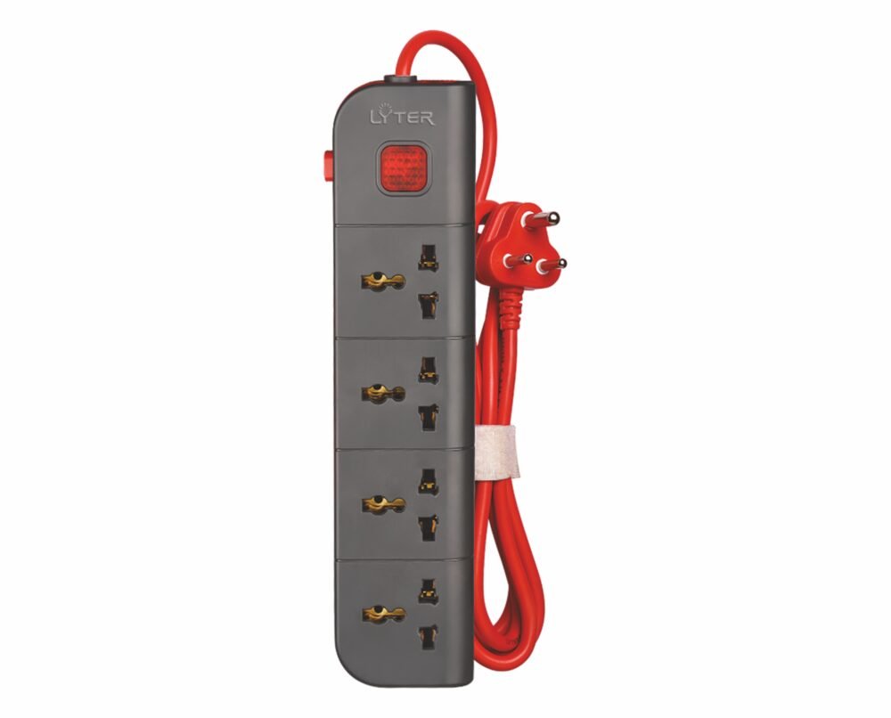 SLEEK 4+1 Power strip 2 Mtr. 4 Intl. Socket, Master Switch & Indicator (BLISTER PACK)