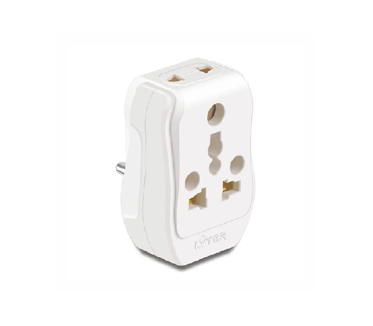 Gem 6 16a 3 Pin Uni Multi Plug Adaptor Convertor Blister Pack