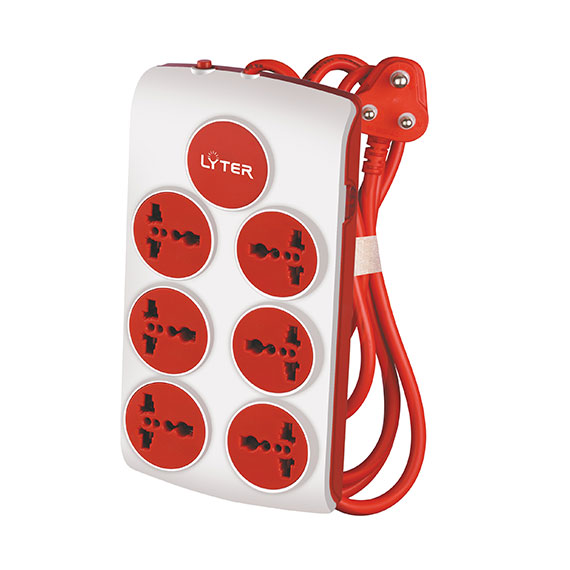 Onyx Plus 6+1 Power Strip 5 Mtr 6 Intl Socket Master Switch Thermal Tripper Box Pack