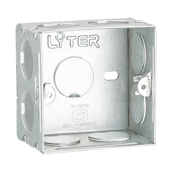 1 and 2m Flush Mounting Metal Gang Boxes Galvanised Gi Skin Pass Finish 81x84x58