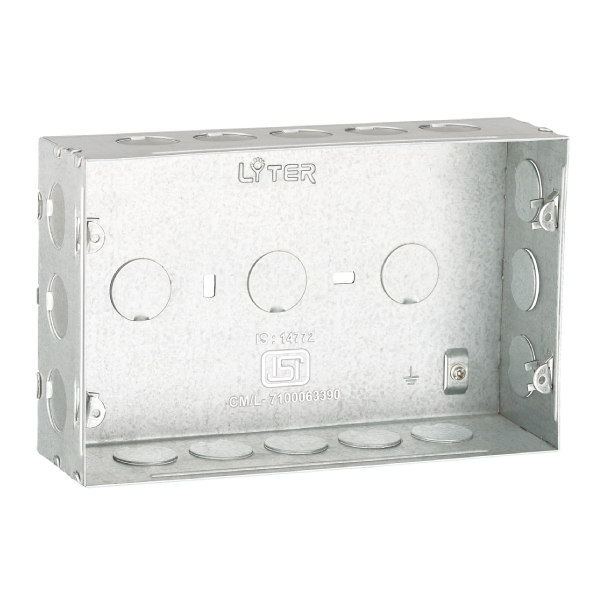 12m Flush Mounting Metal Gang Box Gi Skin Pass 215x144x58