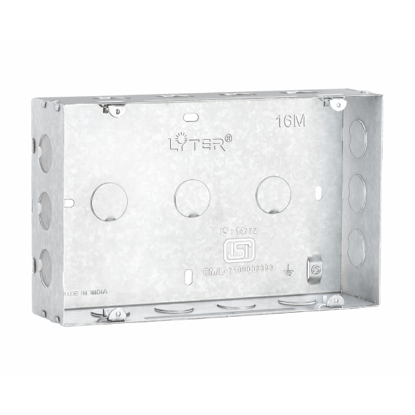 16m Flush Mounting Metal Gang Box Gi Flower Model 245x153x63