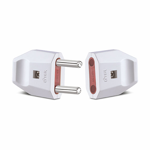 Diamond 2 Pin Plug Socket Assembly White 19mm