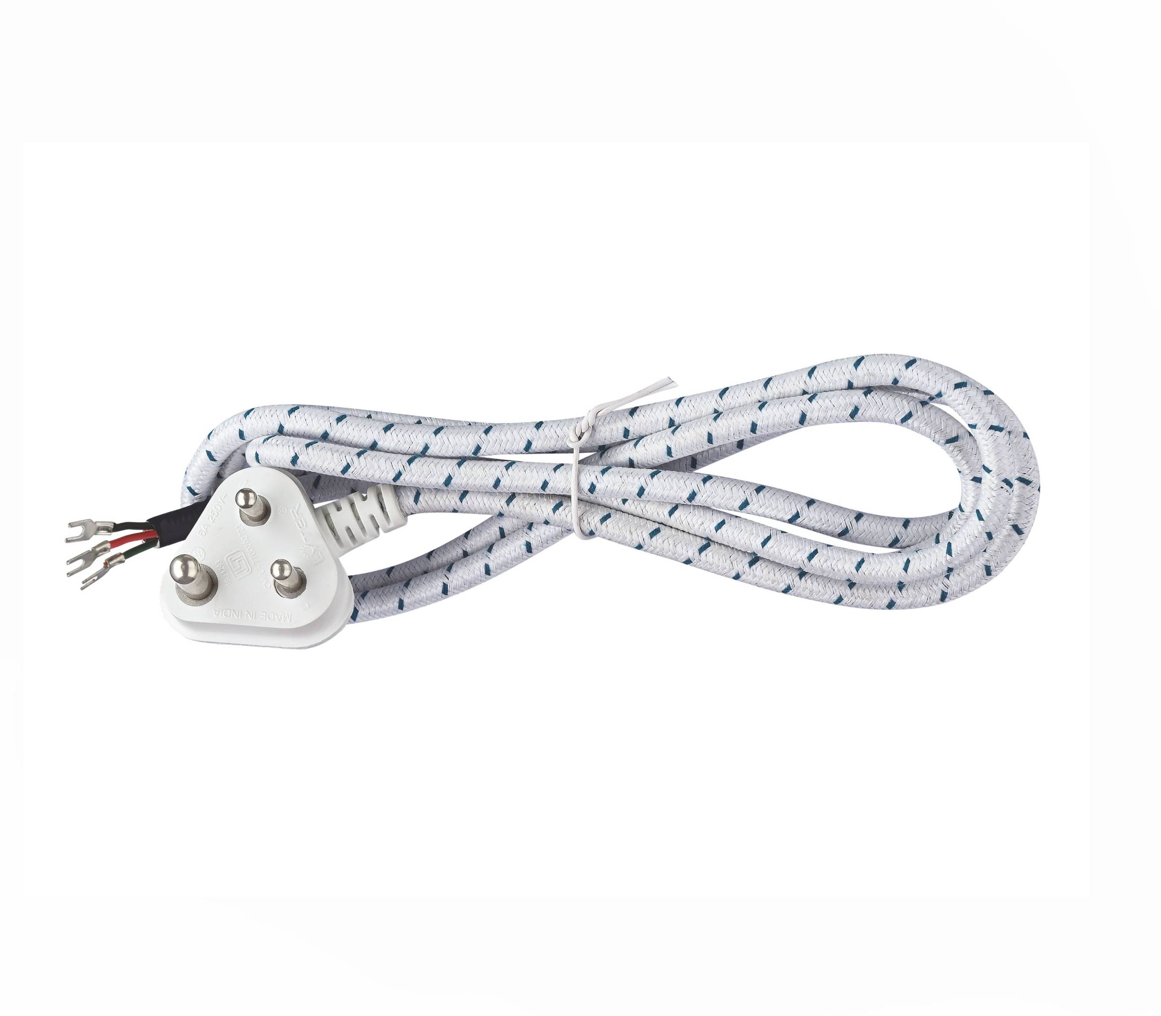 6a Braided Cord Moulded Plug Top 2yd with Lug