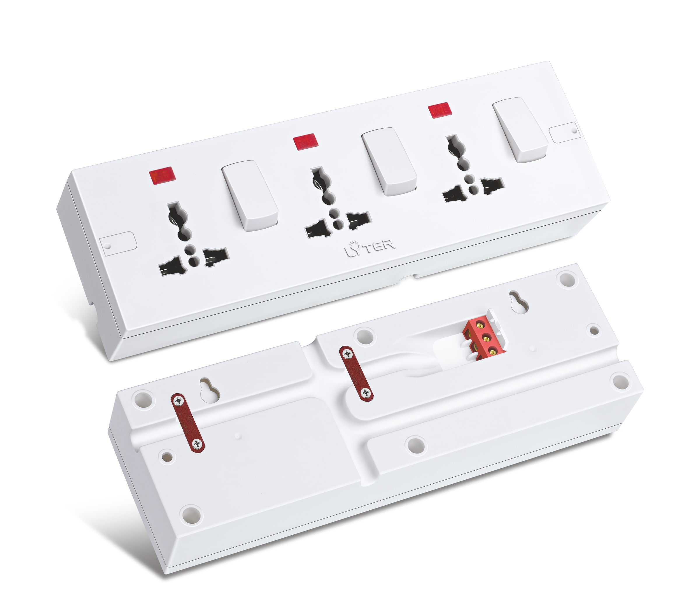 Eaze Konect 6 13a Tripple International Socket Power Switch and Socket
